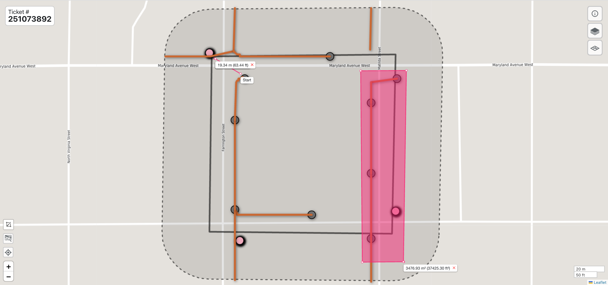 Distance and Area measurements